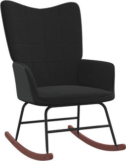 vidaXL - Schommelstoel - fluweel - en - PVC - zwart