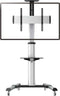 Roline 17.03.1260 - LCD/TV rolstandaard - Verstelbaar en kantelbaar - Zilver