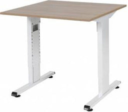 Verstelbaar Bureau - 80x80 Havana Kersen - wit frame