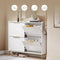 SoBuy FSR206-GW - Schoenenkast - Ultradun 19 cm - Hoogglans Wit en Goud