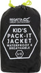Regatta - Kids Pack It III Opvouwbaar Kinder Regenjack - Zwart - Maat 158