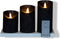 Anna's Collection - 3ST OPLAADBARE KAARS WAX ZWART RUSTIEK BEWEGEND...