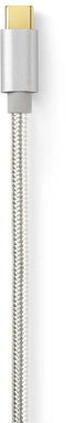 Nedis CCTB60650AL30 - USB 2.0 micro naar USB type-C kabel - 300 cm - Aluminium