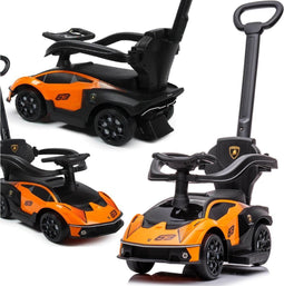 Loopauto - sport Lamborghini - oranje -veiligheidsbarrières - opbergruimte