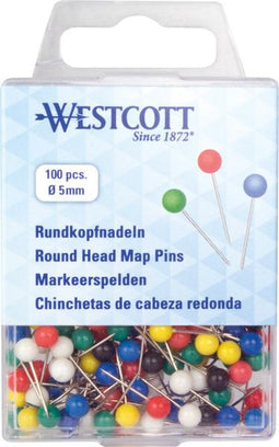 Westcott markeerspelden - Ø5mm x 16mm - assorti kleuren - 100 stuks - AC-E10500