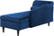 LUIRO - Chaise longue - Marineblauw - Linkerzijde - Fluweel