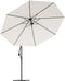 vidaXL - Zweefparasol - met - LED-verlichting - en - metalen - paal - 350 - cm - zand