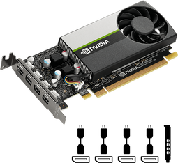 PNY Nvidia T1000 - Grafische Kaart - 4GB GDDR6 - 896 CUDA-cores (VCNT1000-PB)
