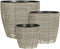 Mica Decorations Durban - Bloempot Buiten - Set van 3 - H36 x Ø40 cm - Lichtgrijs (set van 3)