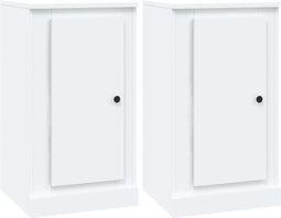 vidaXL - Dressoirs - 2 - st - 37,5x35,5x67,5 - cm - bewerkt - hout - wit