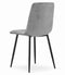Set van 4 Eetkamerstoelen KARA Lichtgrijs – Velvet Bekleding, Ergonomisch Design, Zwarte Metalen Poten, Comfortabele Zitting, Max. 120 kg