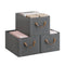 WOLTU opbergboxen set van 3 - polyester stof - opvouwbaar - grijs - 37,5 x 20 x 26 cm (set van 3)