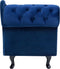 NIMES - Chaise longue - Marineblauw - Linkerzijde - Fluweel