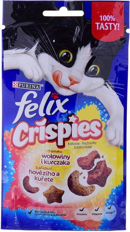FELIX Crispies Beef, Chicken - droogvoer voor de kat - 45 g