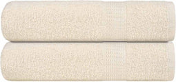 vidaXL - Douchehanddoeken - 2 - st - 70x140 - cm - 360 - g/m² - 100% - katoen - crème