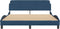 vidaXL - Bedframe - met - hoofdeinde - zonder - matras - 160x200 - cm - stof - blauw