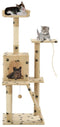 vidaXL - Kattenkrabpaal - met - sisal - krabpalen - 120 - cm - pootafdrukken - beige