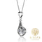 Yolora Dames Ketting - Kalpa Camaka Kristallen Hanger - 18K Wit Verguld - Zilverkleurig