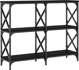 vidaXL - Wandtafel - 100x28x80,5 - cm - bewerkt - hout - zwart