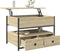 vidaXL - Salontafel - 70x50x50 - cm - bewerkt - hout - en - metaal - sonoma - eikenkleur