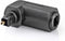 Nedis TosLink-Adapter - TosLink Male - Toslink Female - 90° Gehoekt - ABS - Zwart - 10 Stuks - Polybag