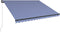 vidaXL - Luifel - handmatig - uittrekbaar - met - LED - 450x300 - cm - blauw - en - wit