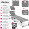 tectake® Ligbed Lorella - Ligstoel met zonneluifel - Inklapbaar - Grijs