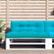 vidaXL - Palletkussen - 120x40x12 - cm - stof - turquoise