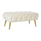 Kruk Home ESPRIT - Kruk - Polyester Metaal - 103 x 46 x 42 cm - Crème Gouden