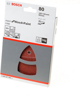 Bosch C430 - Schuurbladset 10-delig - 102x62, 93 mm - Korrel 80