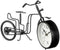 Bordsklocka Fiets Zwart Metaal 33 x 21 x 4 cm (4 Stuks)