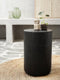 MUST Living Stool Bobo,45xØ30 cm, suar wood, black with natural cracks