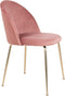 House Nordic Geneve Eetkamerstoel Velvet - Roze Messing - Set van 2