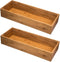 5Five Bestekbak/keuken organizer - Set van 2x stuks - 1-vaks - Tidy Smart - bamboe hout - 38 x 15 x 7 cm