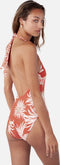Barts Deltia Halter One Piece - Dames Badpak - Vaste padding - Rustkleurige bloemenprint - Maat 40