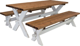 AXI Celine Picknicktafel met bankjes van hout 177 cm - Bruin/wit