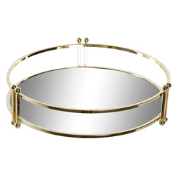 Snackdienblad DKD Home Decor 21,5 x 21,5 x 5,5 cm Spiegel Gouden Metaal Glam