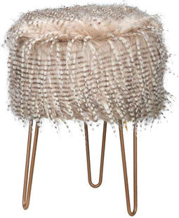 Cosy & Trendy Kruk Feathers Beige 32x32xh42cm - Hout