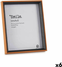 Fotolijsten Kristal Zwart Bruin Hout MDF (22 x 27 x 3 cm) (6 Stuks)