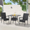 Juskys Yoro - Tuintafel - Vierkant 80 x 80 cm - Zwart - Incl. Glasplaat