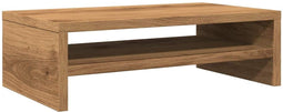 vidaXL - Monitorstandaard - 42x24x13 - cm - bewerkt - hout - artisanaal - eikenkleur