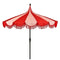 Mica Decorations Kim Gestreepte Parasol met Draagtas - Stokparasol 238 x 235 cm - Tuin of Balkonparasol - Polyester, Staal - Rood