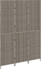 vidaXL - Kamerscherm - met - 3 - Panelen - - - Opvouwbaar - - - Grijs - - - 147x180 - cm - - - Poly - Rattan