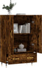 vidaXL - Hoge - kast - 69,5x31x115 - cm - bewerkt - hout - gerookt - eikenkleurig