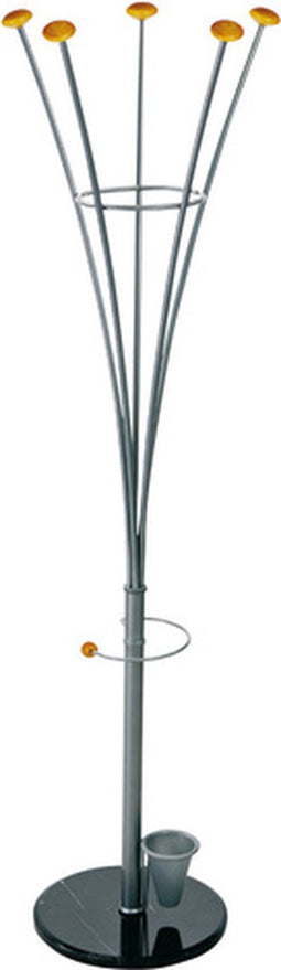 kapstok Alco metaal zilver 5 haken, incl. paraplustandaard