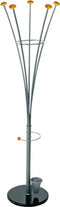 kapstok Alco metaal zilver 5 haken, incl. paraplustandaard