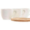 Set van 6 kopjes met schotel Home ESPRIT Wit Natuurlijk Bamboe Porselein 220 ml