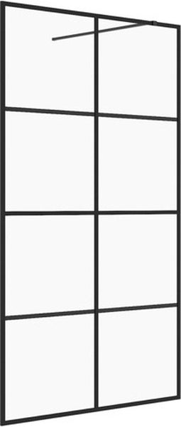 vidaXL - Inloopdouchewand - 140x195 - cm - ESG-glas - transparant - en - zwart