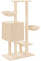 vidaXL - Kattenmeubel - met - sisal - krabpalen - 117 - cm - lichtgrijs