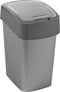 Curver Flip Bin - Afvalbak 25L - Compact ontwerp - Zilver/Antraciet
